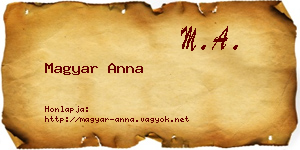 Magyar Anna névjegykártya