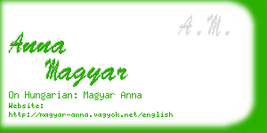 anna magyar business card